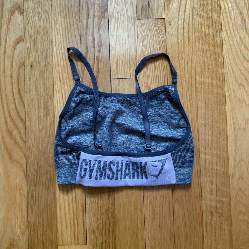 Gymshark Charcoal and White Sports Bra
